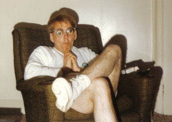 Wayne Townend wearing some eyes that might not actually be his, circa 1984